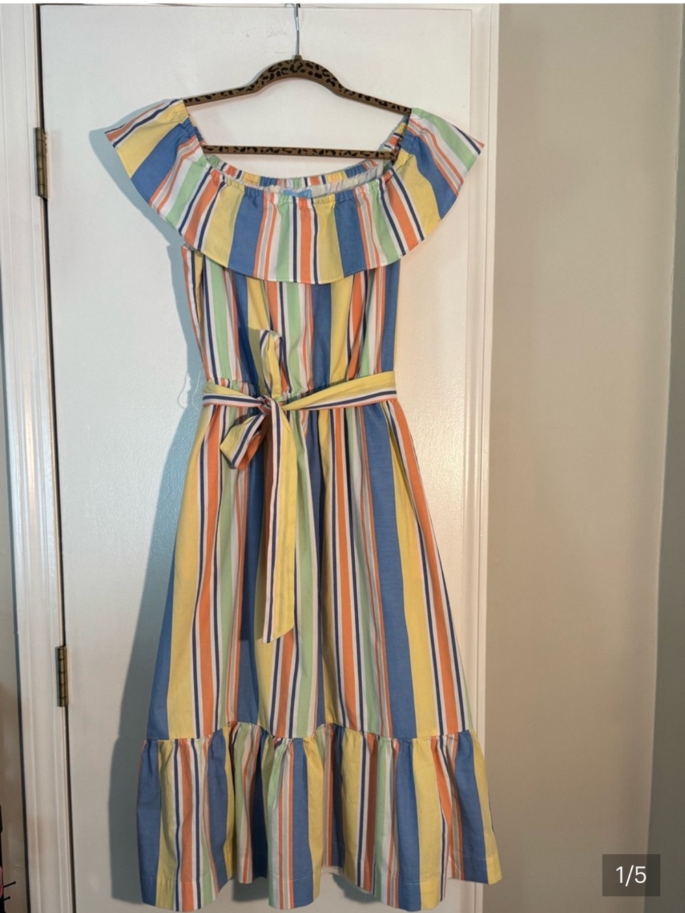 Draper James Off the Shoulder Striped Dress
